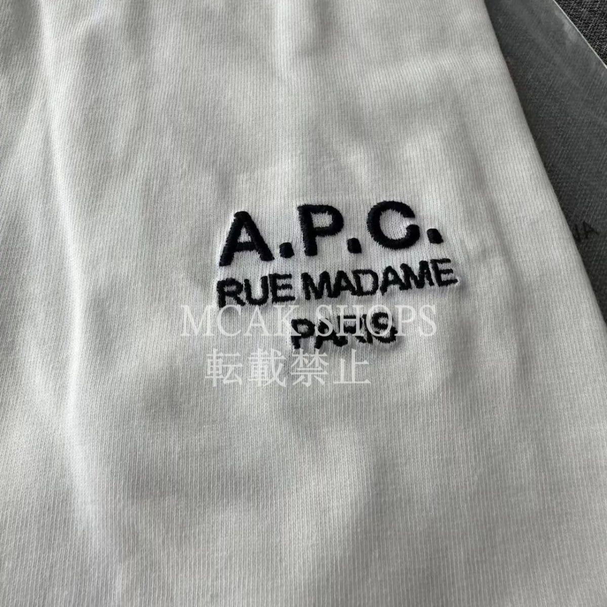 大人気 A.P.C.アーペーセー Tシャツ APC 半袖 ロゴ 刺繍 Rue Madame Paris Tシャツ ユニセックス