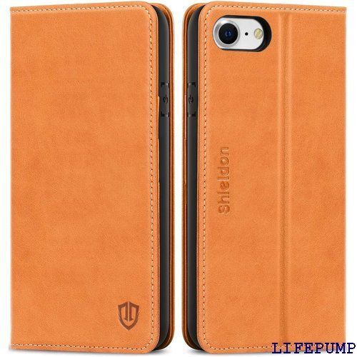 SHIELDON iPhone se 第3世代 対応ケース iPhone se 2020 ケース iPhone8 ケース iPhone 7 ケース手帳型 iPhone se3 ケース 本革レザー カード収納 横置きスタンド機能 スマホケー トロブラウン 183