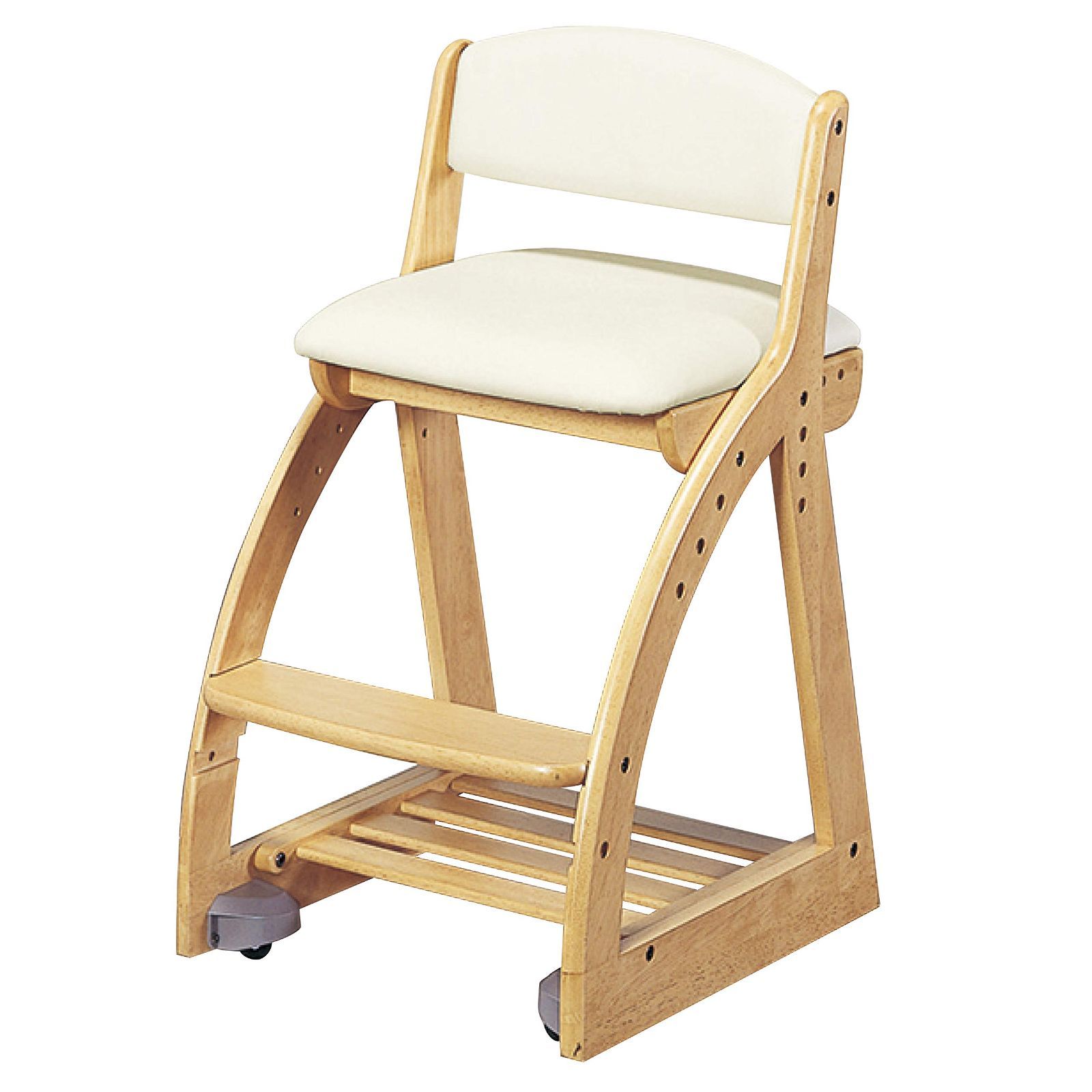在庫処分 4ステップチェア SH440 470 500 530cm 外寸 アイボリー色 サイズ W413×D495～545×H750mm NS|アイボリー FDC-055NSIV 学習椅子 KOIZUMI コイズミ学習机