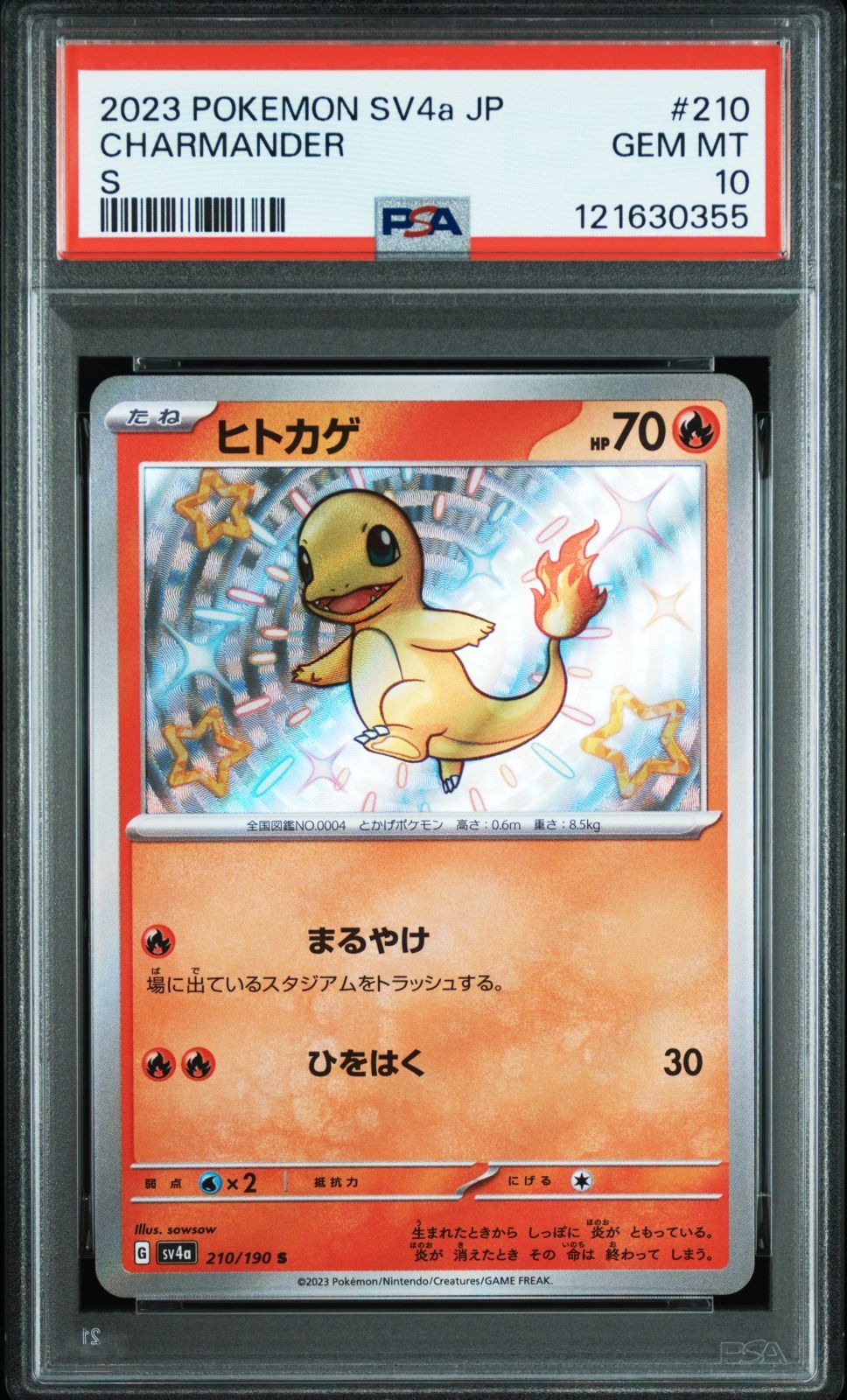 PSA10 ヒトカゲ S 210/190 SV4a シャイニートレジャーex ポケモン
