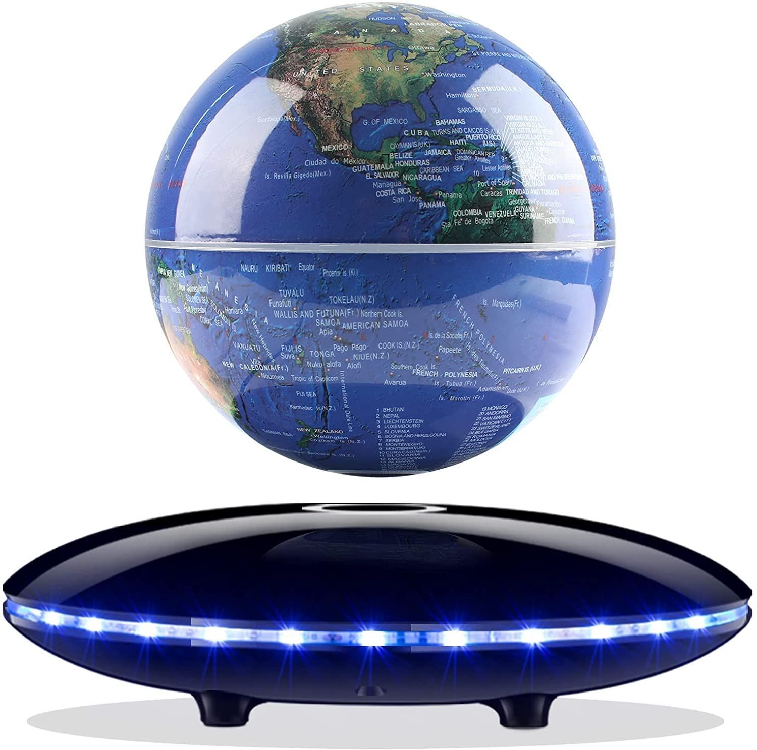 特価商品磁気浮上 地球儀 世界地図 360度自動回転型 電磁誘導 空中浮遊 台座LEDライト付き 子供用 学習用 教学用 テーブルの飾り 6インチ