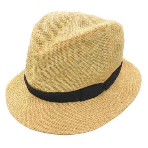 キジマタカユキ KIJIMATAKAYUKI 中折れ ペーパー ハット 帽子 2 ベージュ リボン |AE