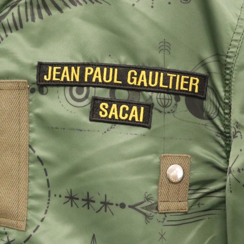 Sacai (サカイ) 21AW×Jean Paul Gaultier Print MA-1 21-0247S ジャンポールゴルチェ タトゥープリント  ナイロンボンバージャケット ブルゾン カーキ - メルカリ