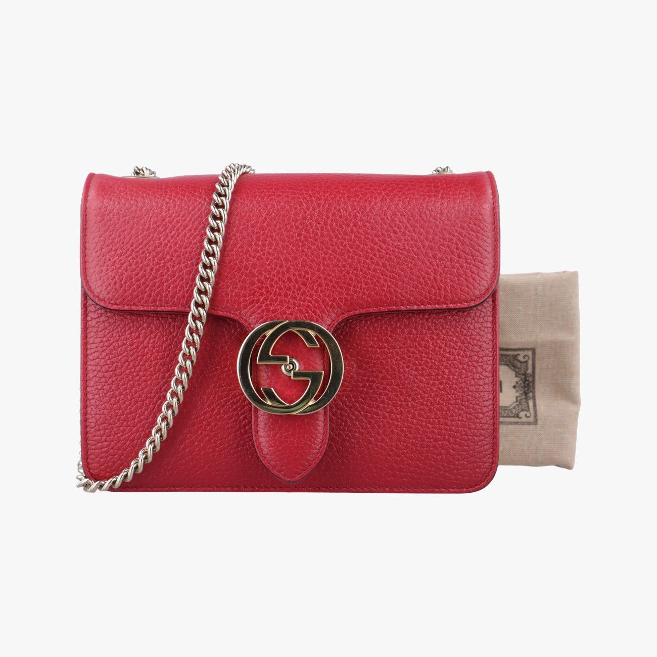 グッチGucciインターロッキングGレッドレザー510304G024047405