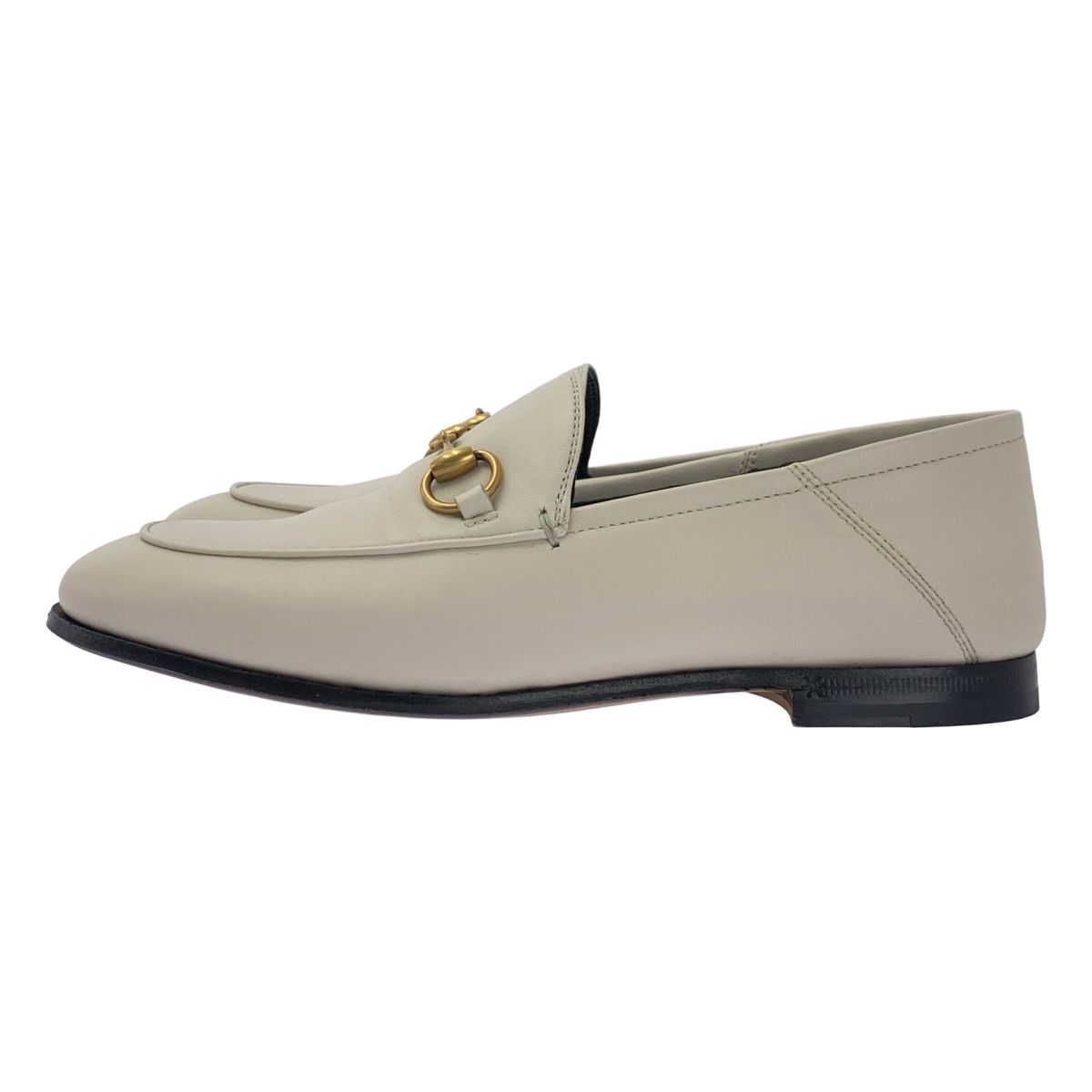 GUCCI グッチ 414998 ブリクストン レザー ホースビット ローファー 34 アイボリー レディース