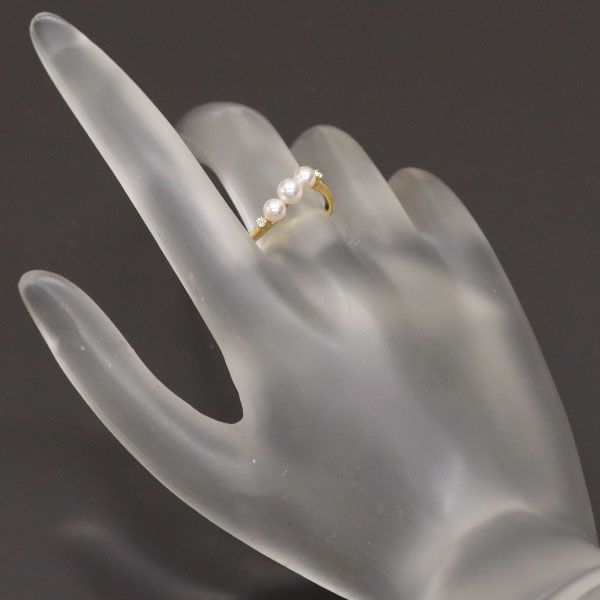 ミキモト　K18YG ダイヤモンド　アコヤ真珠　リング　指輪 MIKIMOTO ミキモト あこや真珠 天然ダイヤモンドリング – Mico宝飾店
