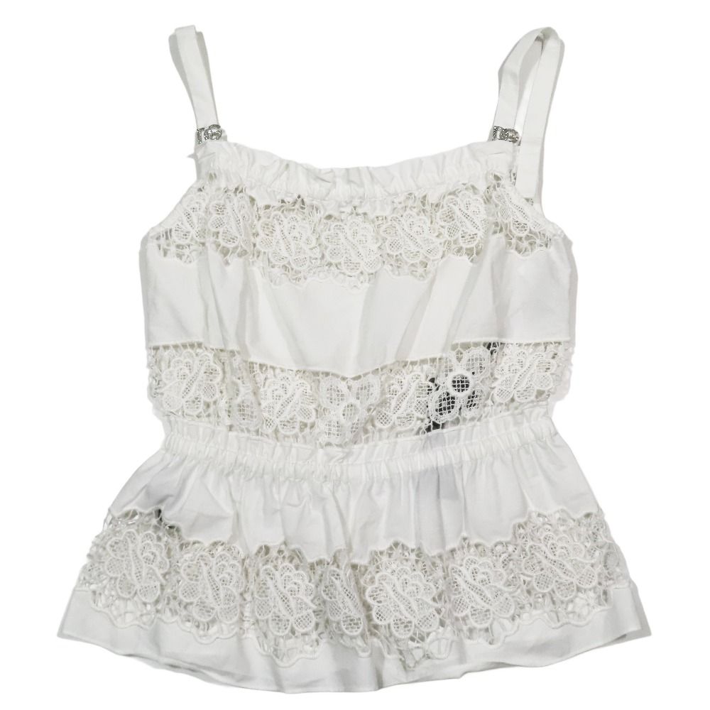 新品未使用　ドルチェアンドガッパーナ　レースキャミソール ベージュ フラワー装飾 新品未使用 ドルチェアンドガッパーナ レースキャミソール ベージュ