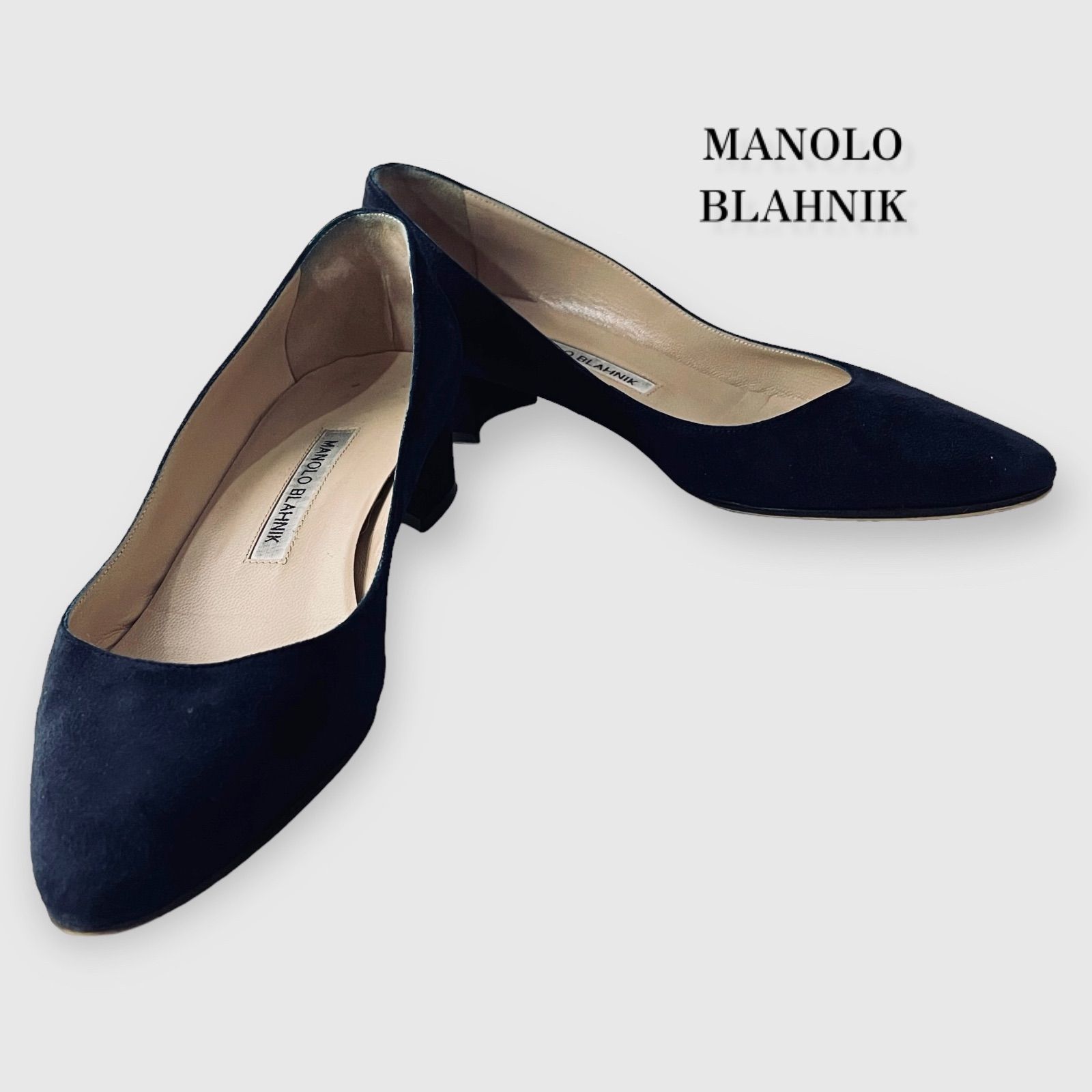 MANOLO BLAHNIK マノロブラニク パンプス ネイビー スエード