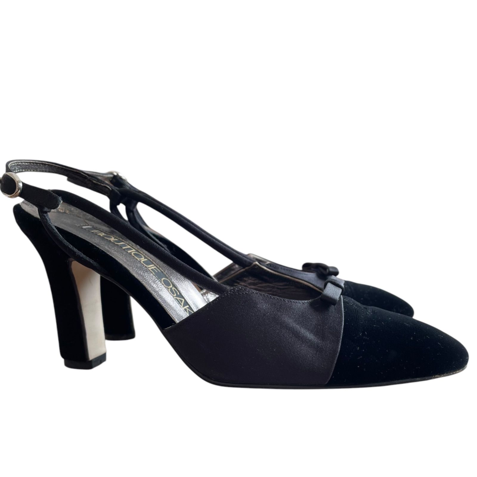 z1224 BOUTIQUE OSAKI ブティックオーサキ ブラックパンプス ミュール 