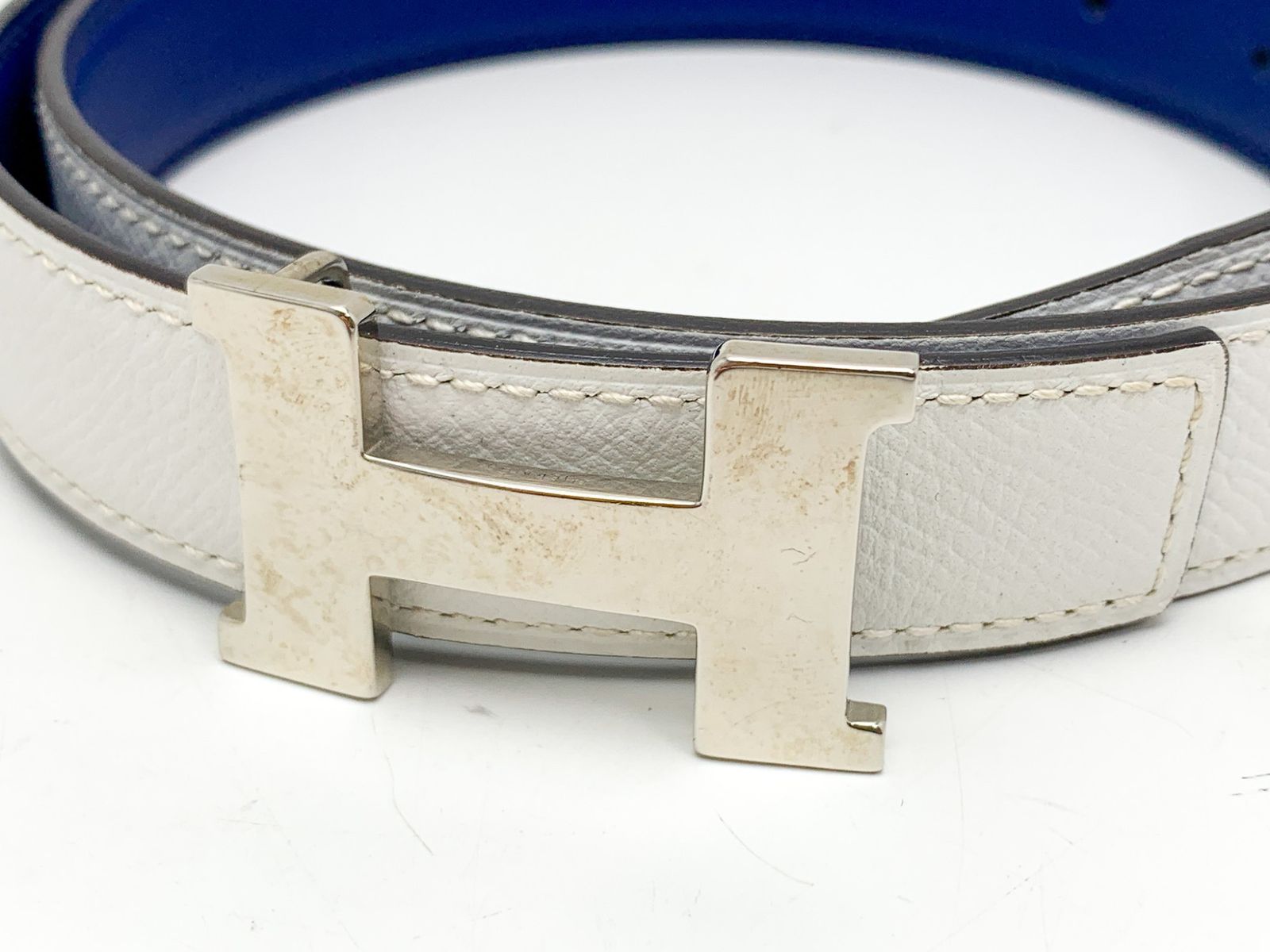 HERMES ブラックリバーシブルレザー ベルト サイズ65