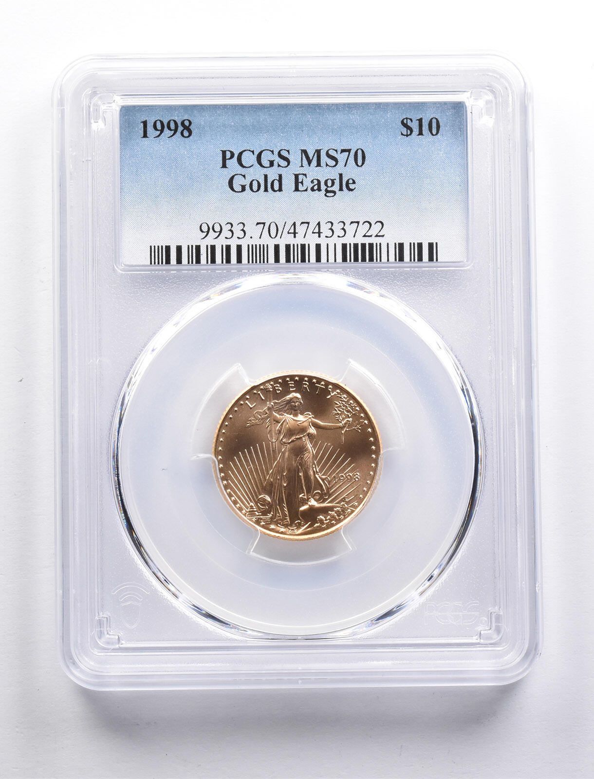 MS70 1998年 10ドル アメリカンゴールドイーグル 1|4オンス ゴールド PCGS