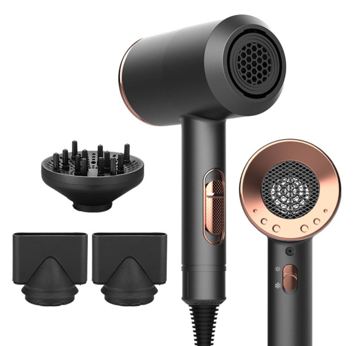 3in1スピードコントロールギア ヘアドライヤー マイナスイオン 冷熱風切替 壁掛け可 速乾ノズル付 shZN756
