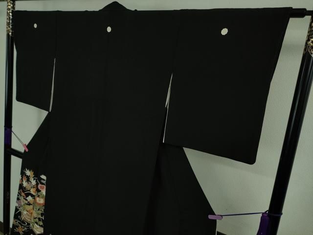 平和屋本店□極上 創業460年・千總 黒留袖 駒刺繍 花舟 金彩 大丸扱い