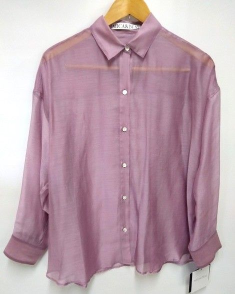 AD2017 archive 異素材フリルドッキング丸襟ブラウス ラウンドカラー