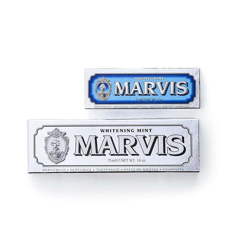 MARVIS(マービス) ホワイト・ミント×u0026 アクアティック・ミント お得セット 歯磨き粉 爽やかミント味とクールミントのアクアティック・ミント味 オーラルケア イタリア製