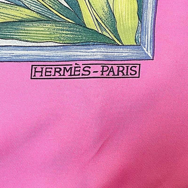 HERMES エルメス GIVERNY ジヴェルニー モネの庭 ピンク スカーフ カレ
