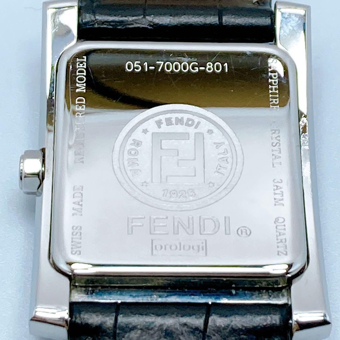 134FENDI フェンディ7000G スクエアスモセコメンズ腕時計