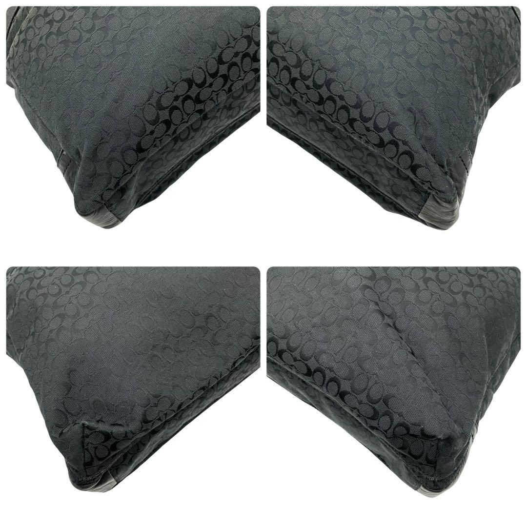 良品 2128 COACH トートバッグ 2way ミニシグネチャー ブラック コーチ