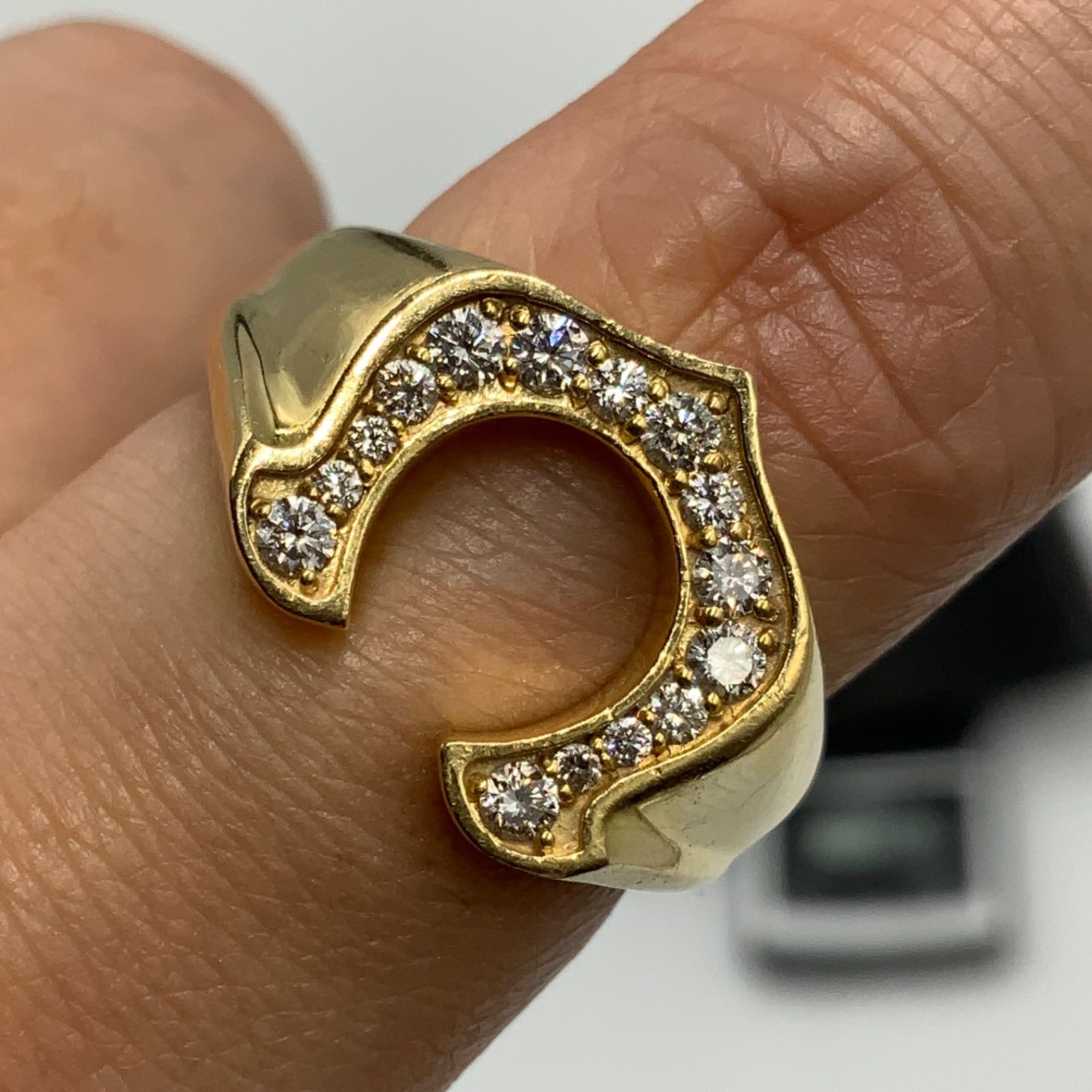 K18 18金 馬蹄 ホースシューリング 10.3g ダイヤ0.4ct - メルカリ