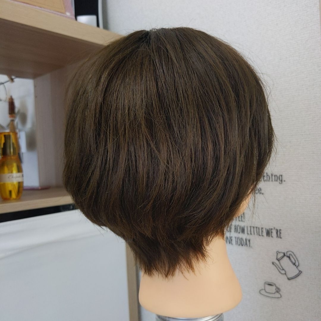 ✨サラサラ高級人毛100%✨ ショート 人毛ウイッグ かつら フル