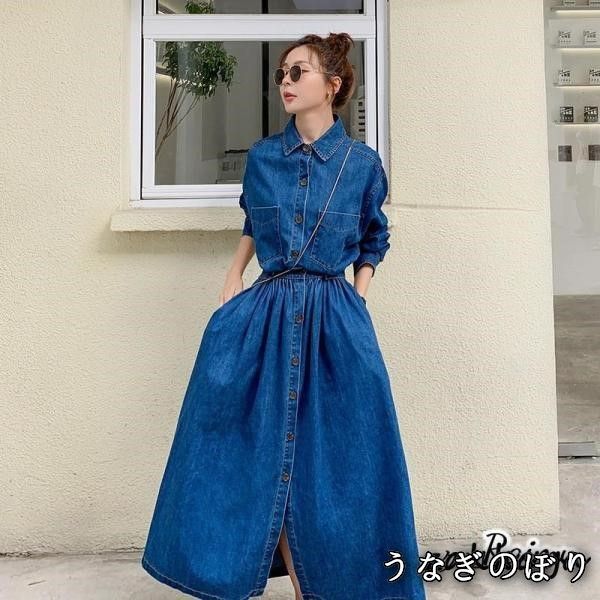 美品・未使用新品】デニムワンピース ワンピース レディース 春