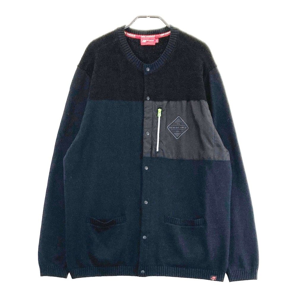 サイズ：7 NEW BALANCE GOLF ニューバランス  長袖ニットジャケット  ブラック系 [240101425646] ゴルフウェア メンズ ストスト サイズ：7 NEW BALANCE GOLF ニューバランス 素材切替 長袖