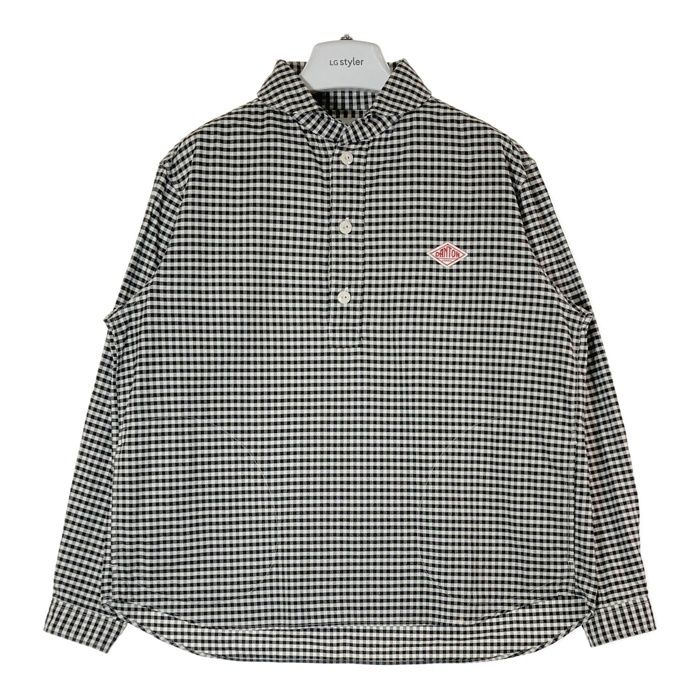 ☆DANTON ダントン JD-3568 丸えりチェックシャツ ホワイトx