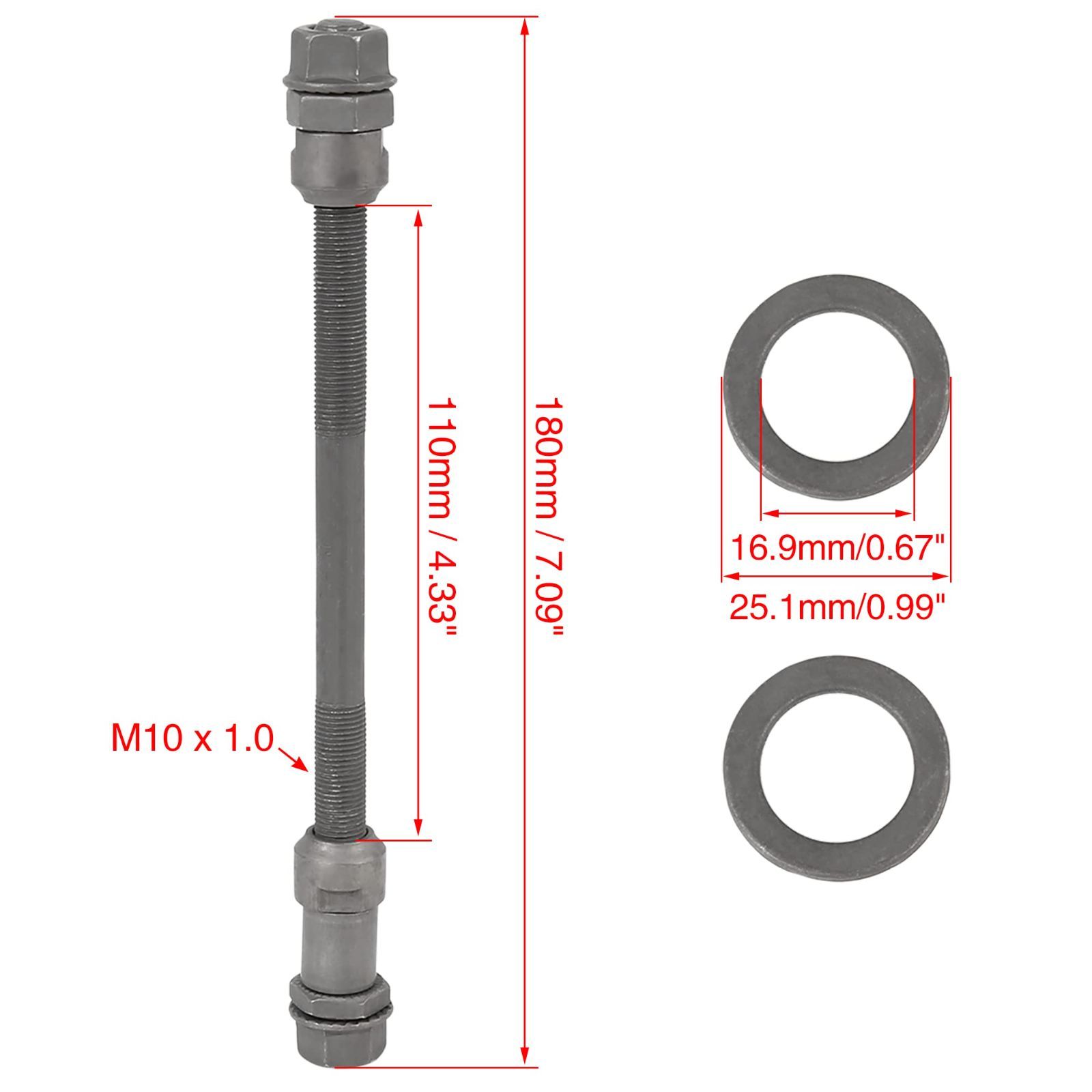 新品 ソリッドシャフト MTB自転車用 9.5mmホイールハブアクスル