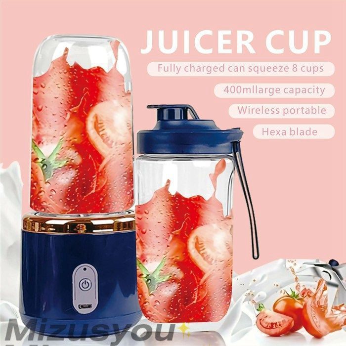 ジューサー ダブルカップポータブル充電小型スポーツジュースカップ学生ホーム ジューサージューサーカban728