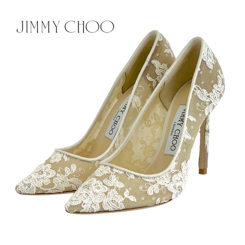 未使用 ジミーチュウ JIMMY CHOO パンプス ウェデイングシューズ パーティーシューズ フォーマルシューズ 靴 レース ホワイト - メルカリ