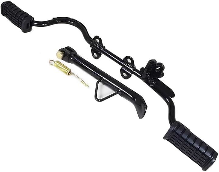 world Imp Motor ホンダ 用 ステップキット 可倒式 スーパーカブ110 JA44 リトルカブ サイドスタンド 220mm 付き 純正 タイプ 社外品(ブラック)
