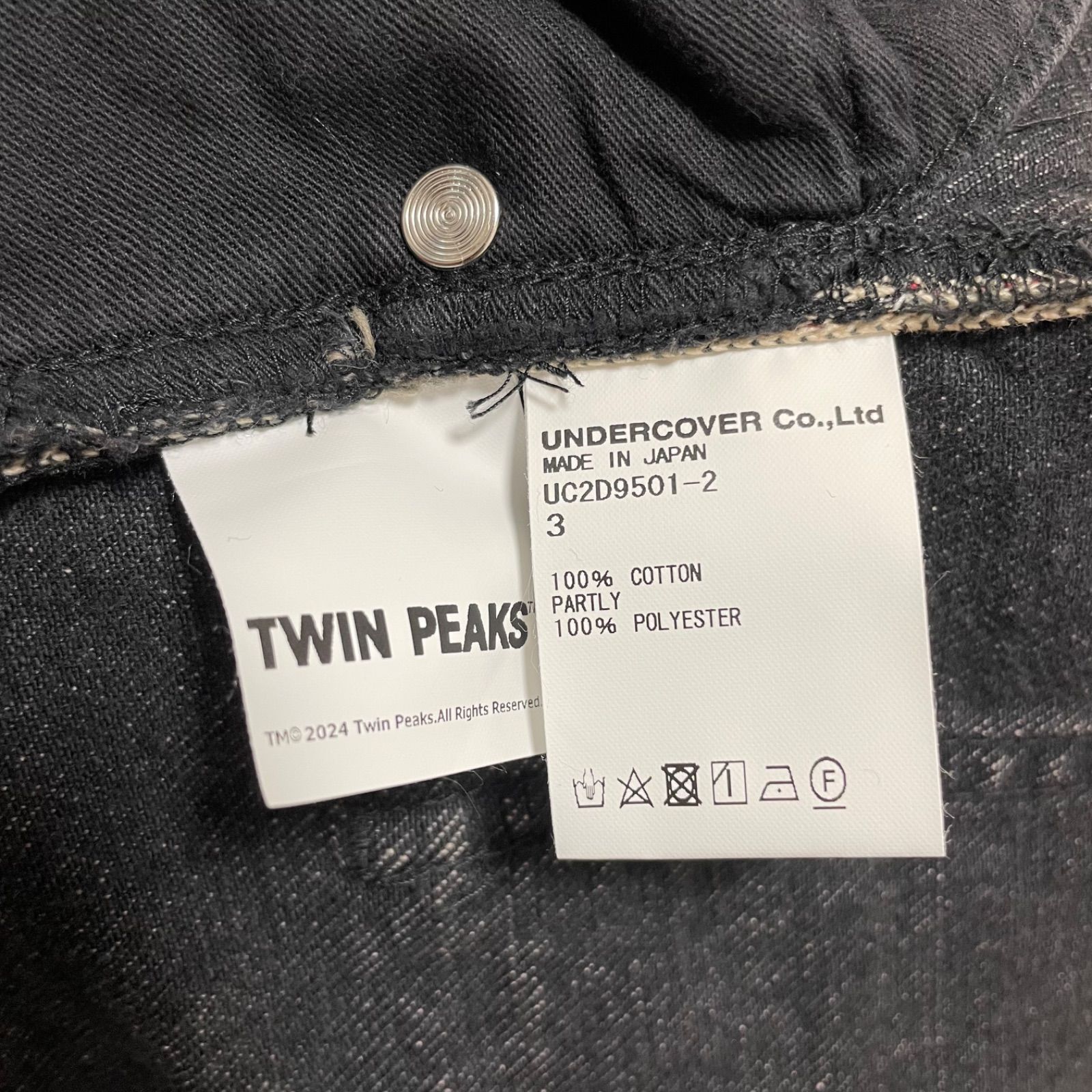 定価93500円 UNDERCOVER 24AW TWIN PEAKS フォトパッチ デニム パンツ 