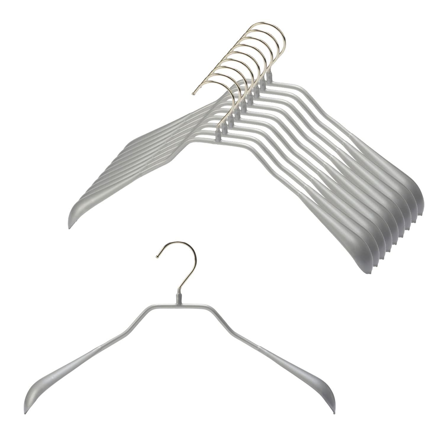 Size 10本組_Color シルバー マワ ドイツのすべらない ハンガー ボディフォーム 38L 10本組 シルバー