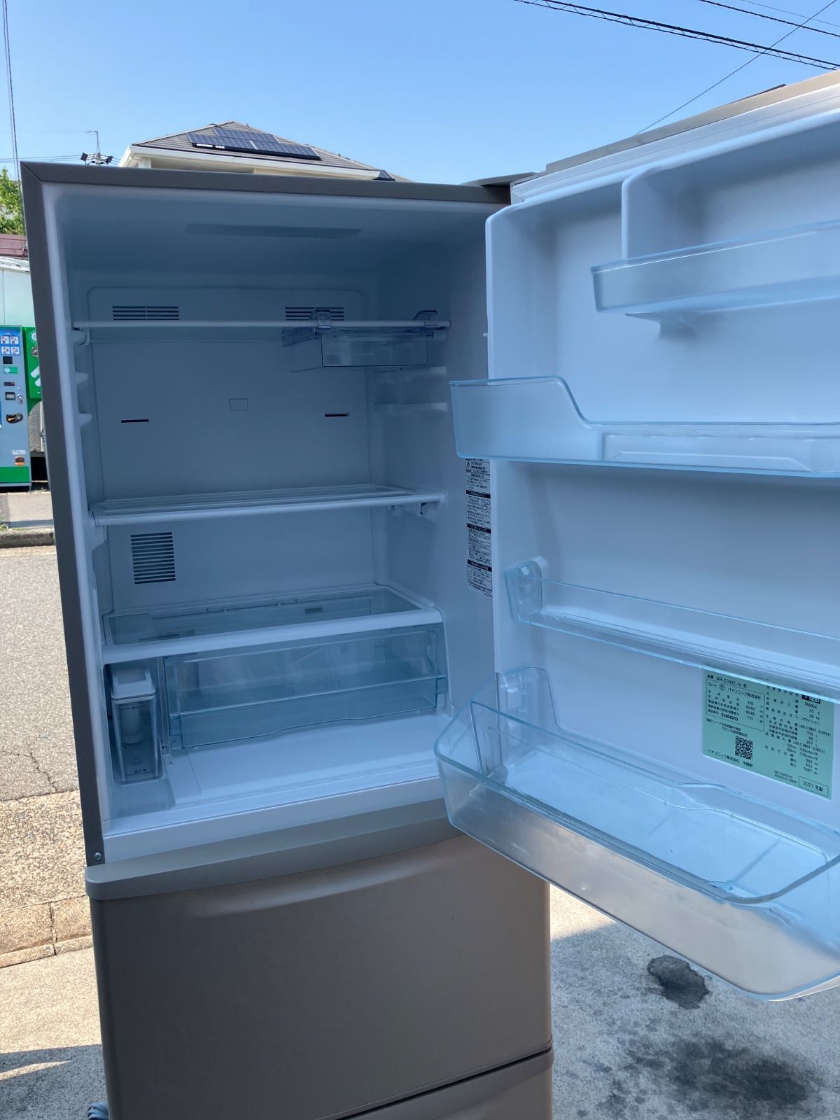 Panasonic 2021年製 パナソニック ノンフロン冷凍冷蔵庫 スリードア 3