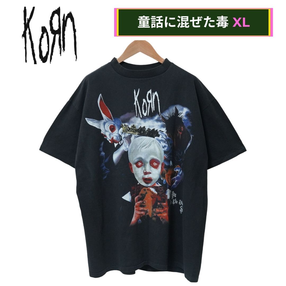 90-00s KORN コーン Tシャツ giantタグ XL相当 オリジナル コーン Tシャツ XLサイズ ブラック RESURRECCION レスレクシオン