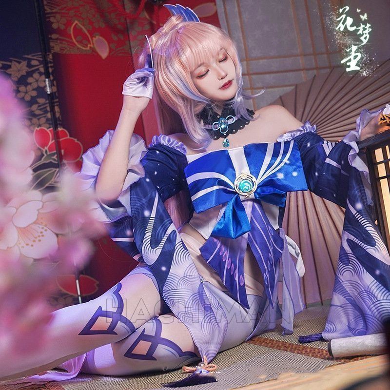 珊瑚宮心海 コスプレ ウィッグ付き カツラ さんごのみやここみ Sangonomiya Kokomi 衣装 原神 げんしん ヒロイン コスプレ衣装 コスチュー