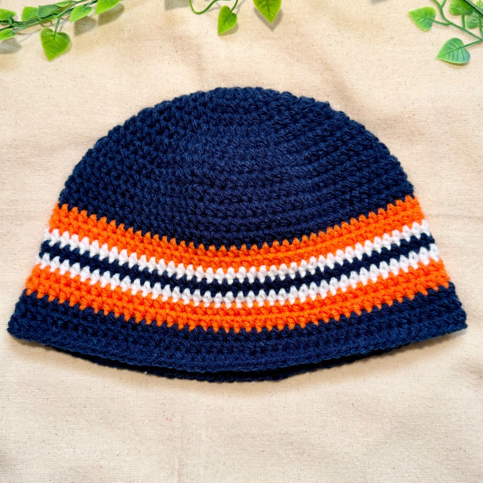 クラッシャーハット アクリル バケットハット 男女兼用 ハンドメイド