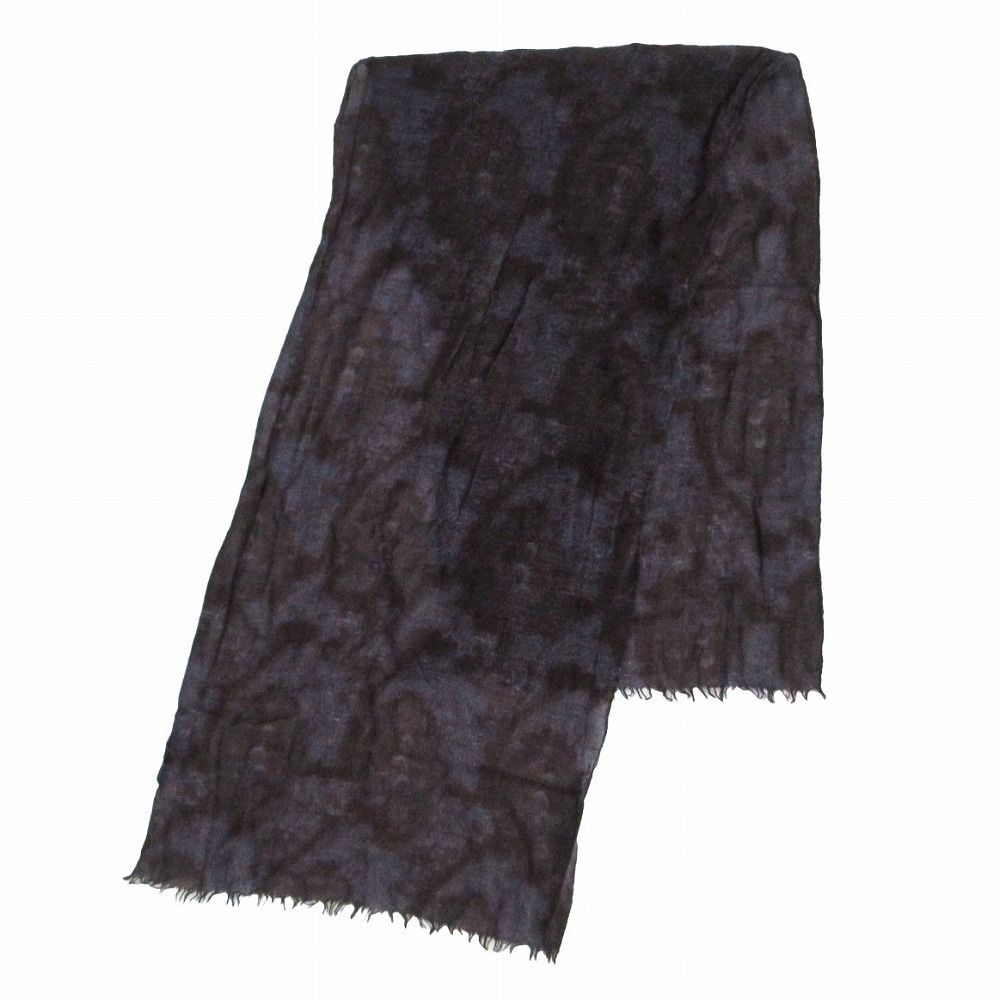 BARBA バルバ カシミヤ混 カモフラージュ柄 迷彩柄 ストール パープル メンズ