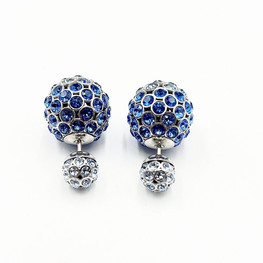 DIOR ディオール　青色クリスタルスタッドピアス　新品未使用 Christian Dior クリスチャン ディオール ブルークリスタル ミゼ