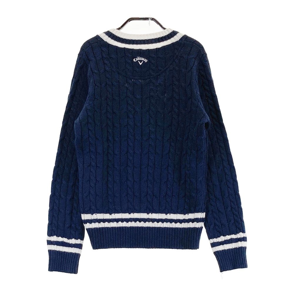 サイズ：M CALLAWAY キャロウェイ 長袖ニットセーター ネイビー系