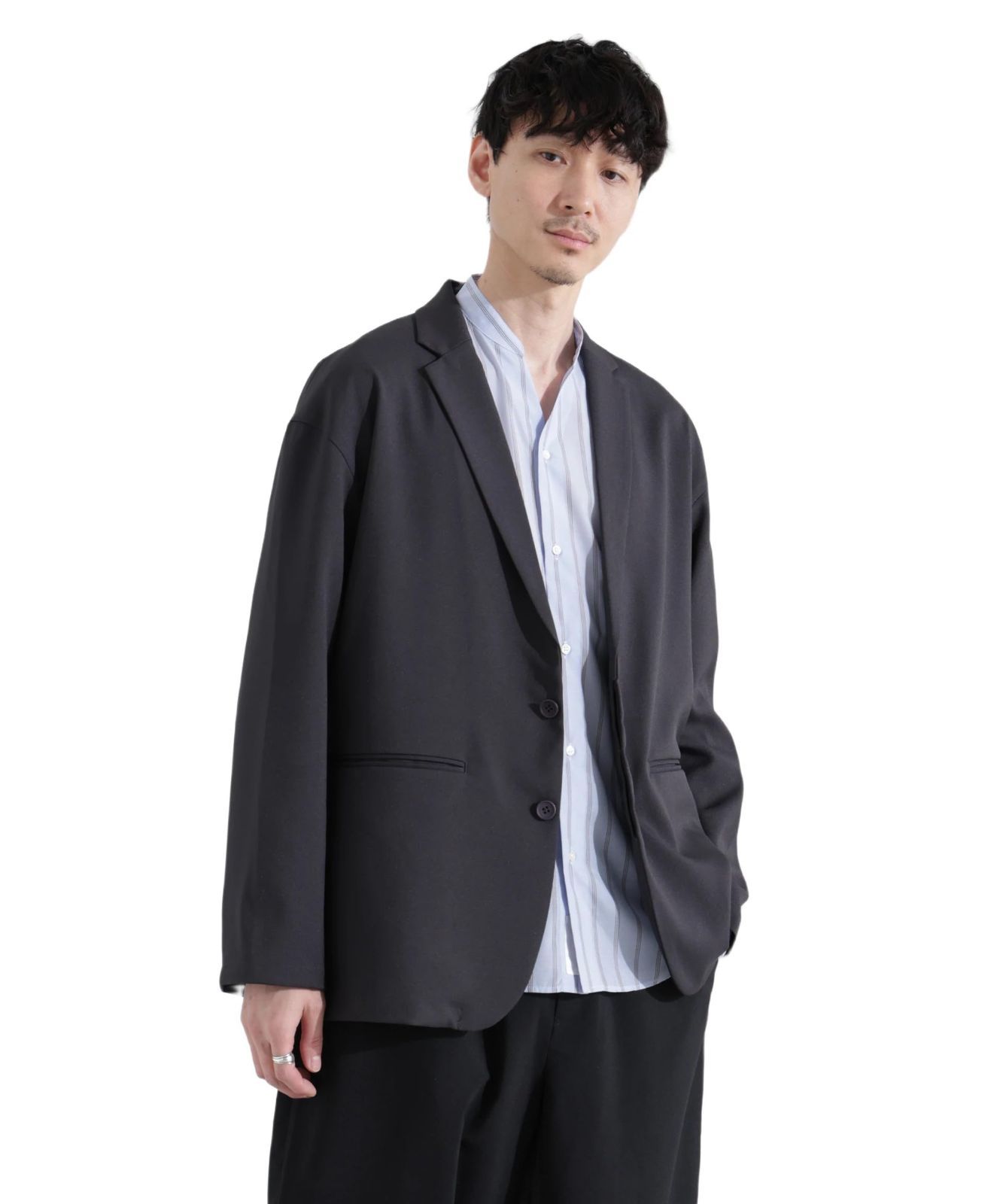 ナノ ユニバース ドレープ ワイド ジャケット セットアップ可 メンズ 672-5116202