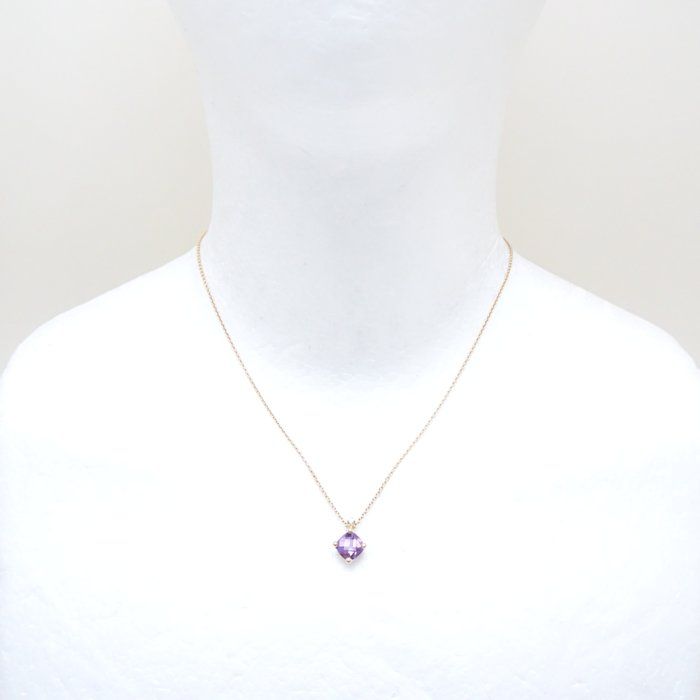 w*e様 4℃ ダイヤモンド　アメジスト　ネックレス 4℃ ヨンドシー アメジスト ネックレス ダイヤモンド K18PG ピンク