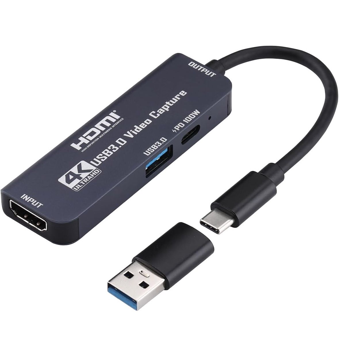 HDMI キャプチャーボード 4K ビデオキャプチャカード USB 3.0 OTG 100W PD付き ゲームキャプチャー HDMI to USB  A/USB C YUY2 MJPEG HDMIビデオ録画/ゲーム録画/ライブ配信/テレワーク/Web会議用 - メルカリ