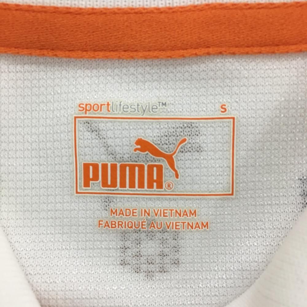 プーマ 半袖ポロシャツ 白×オレンジ 総柄 レディース S ゴルフウェア PUMA - メルカリ