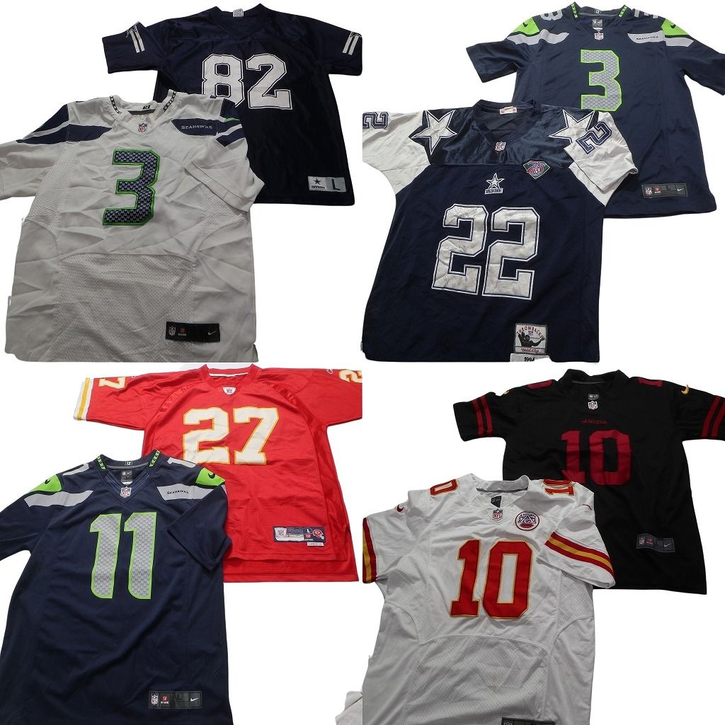 NFL チーフス　古着　まとめ売り 古着卸 まとめ売り NFL ゲームシャツ 8枚セット (メンズ L