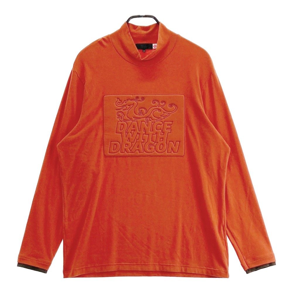 サイズ：3 DANCE WITH DRAGON ダンスウィズドラゴン  ハイネック 長袖Tシャツ  オレンジ系 [240101254246]# ゴルフウェア メンズ ストスト