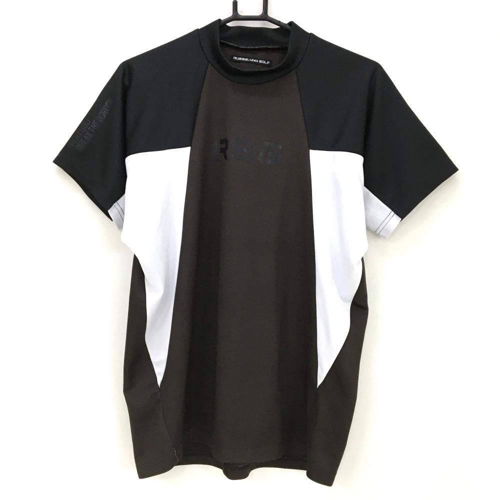 サイズ：4 RUSSELUNO ラッセルノ 2024年モデル モックネック長袖Tシャツ ルチャ  ブラック系 [240101417378] ゴルフウェア メンズ ストスト RUSSELUNO ラッセルノ 2024年モデル モックネック長袖Tシャツ