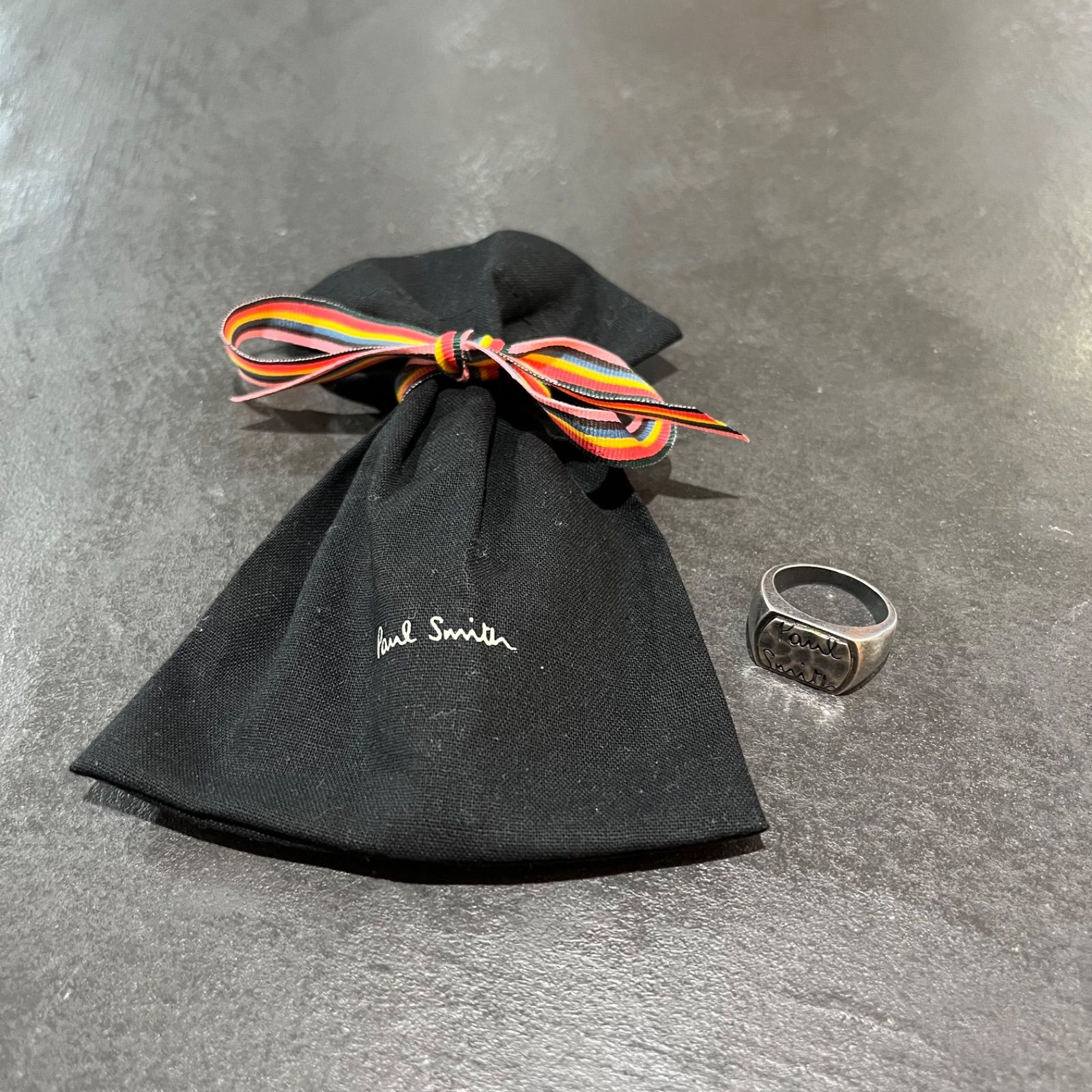 【廃盤】【未使用】Paul Smith エンボスロゴ シングネットリング 21号 廃盤】【未使用】Paul Smith エンボスロゴ シングネットリング