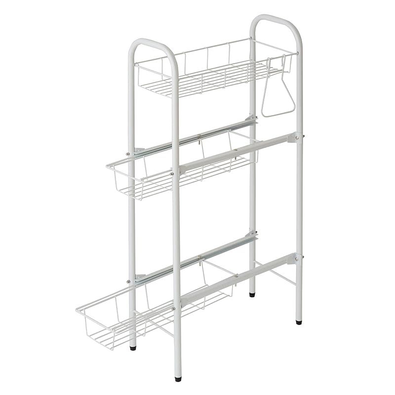 平安伸銅工業 HEIAN SHINDO ランドリーサイドラック ホワイト アジャスター付き 幅20×奥行43×高77cm CW-86 0