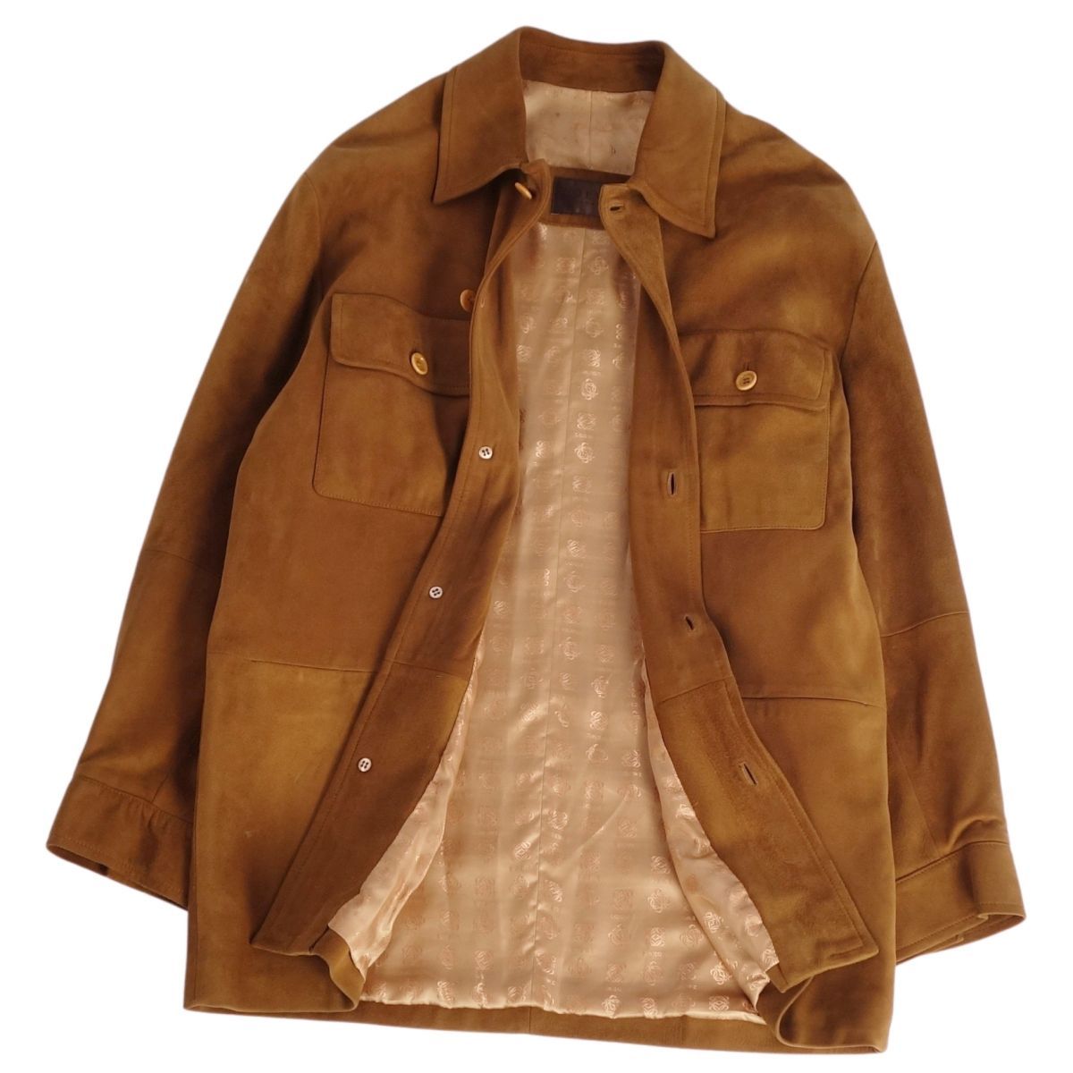 美品 ロエベ LOEWE ジャケット ロングスリーブ 長袖 スウェードレザー 